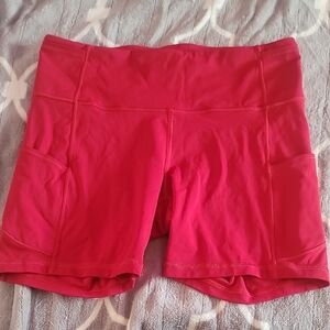 Lululemon Fast and Free Short 6" red chianti size 10